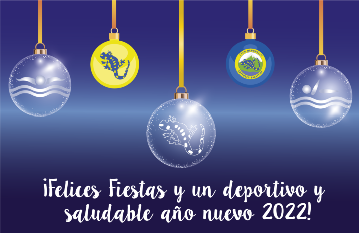 Bolas navideñas para felicitar las fiestas y el año nuevo 2022